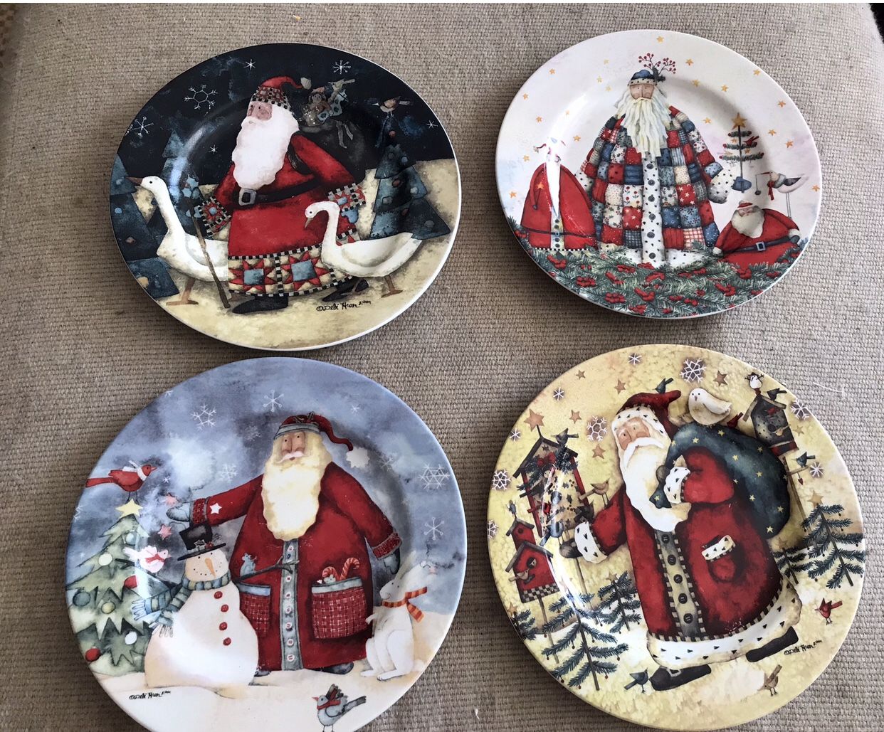 Debi Hron Design-Holiday Home Plates Set of 4