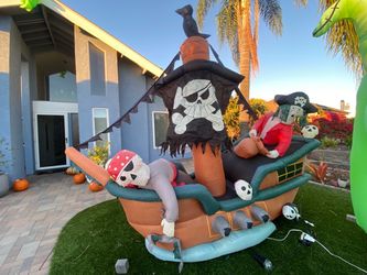 Large Halloween Inflatable Pirate Ship
