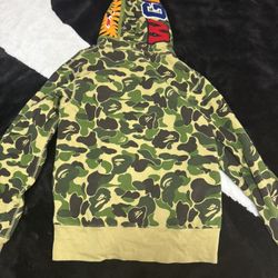 Green BAPE 1st Camo Shark Full Zip Hoodie