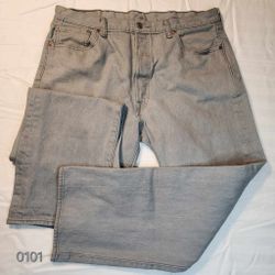 USED Levis 501 XX Jeans 38x30 Gray Straight Fit Red Tab Denim