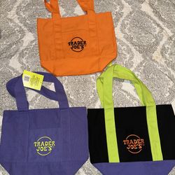 Trader joes 2025 Halloween mini canvas tote bags  Trick or treat canvas tote bags 