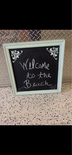 Framed Chalkboard Sign Welcome to the Beach