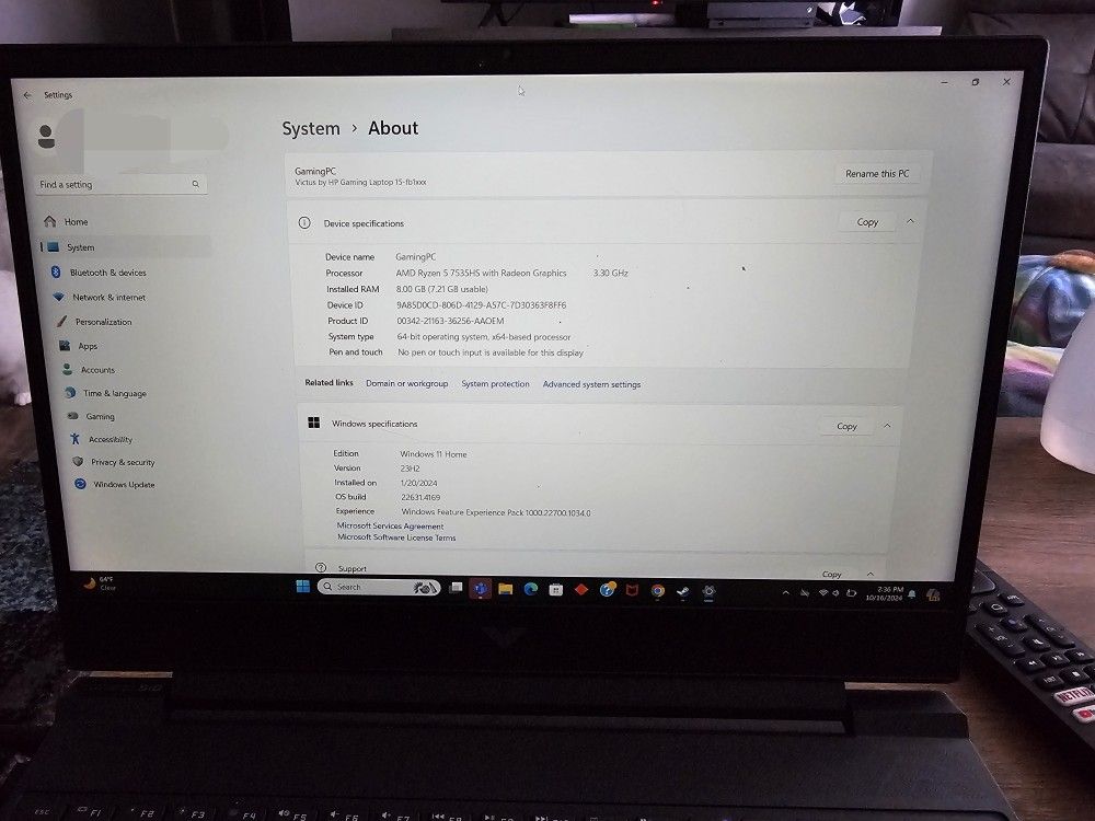 Gaming Laptop - HP Victus 15" 