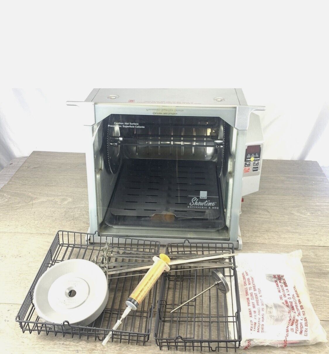 Ronco Showtime Model 4000 Full Sz Rotisserie & BBQ Oven Silver