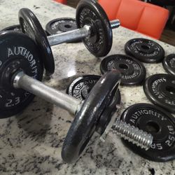Dumbbell Handles And 2.5 And 5 Lb Weights