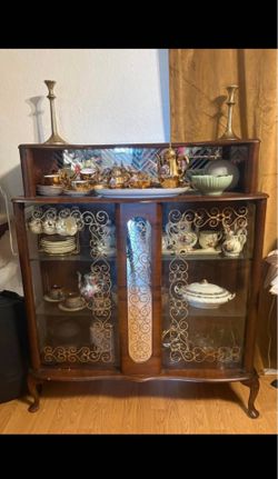 Antique Wood China Cabinet