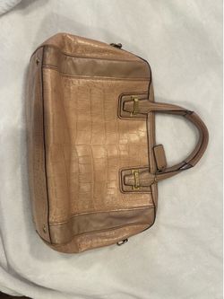 COACH beige croc handbag