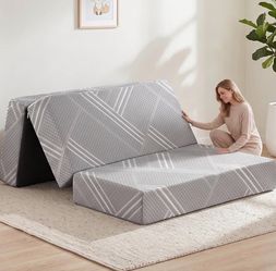 8 Inch Trifold Mattress Full, Foldable Memory Foam Mattress