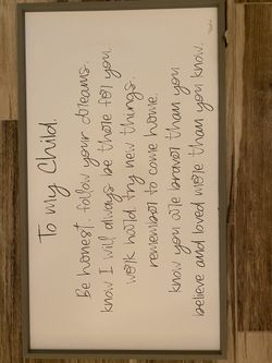 Large Framed Inspirational Message