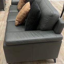 Grey Leather Couch Set From Lacks