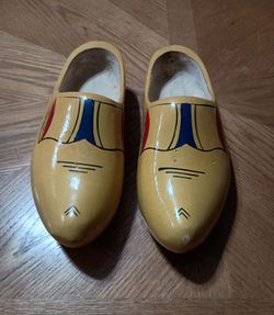 Vintage Hand-Painted Dutch Wooden Clogs