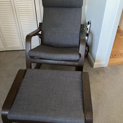 Dark Gray Rocking Chair and matching Foot Rest - Ikea - like new