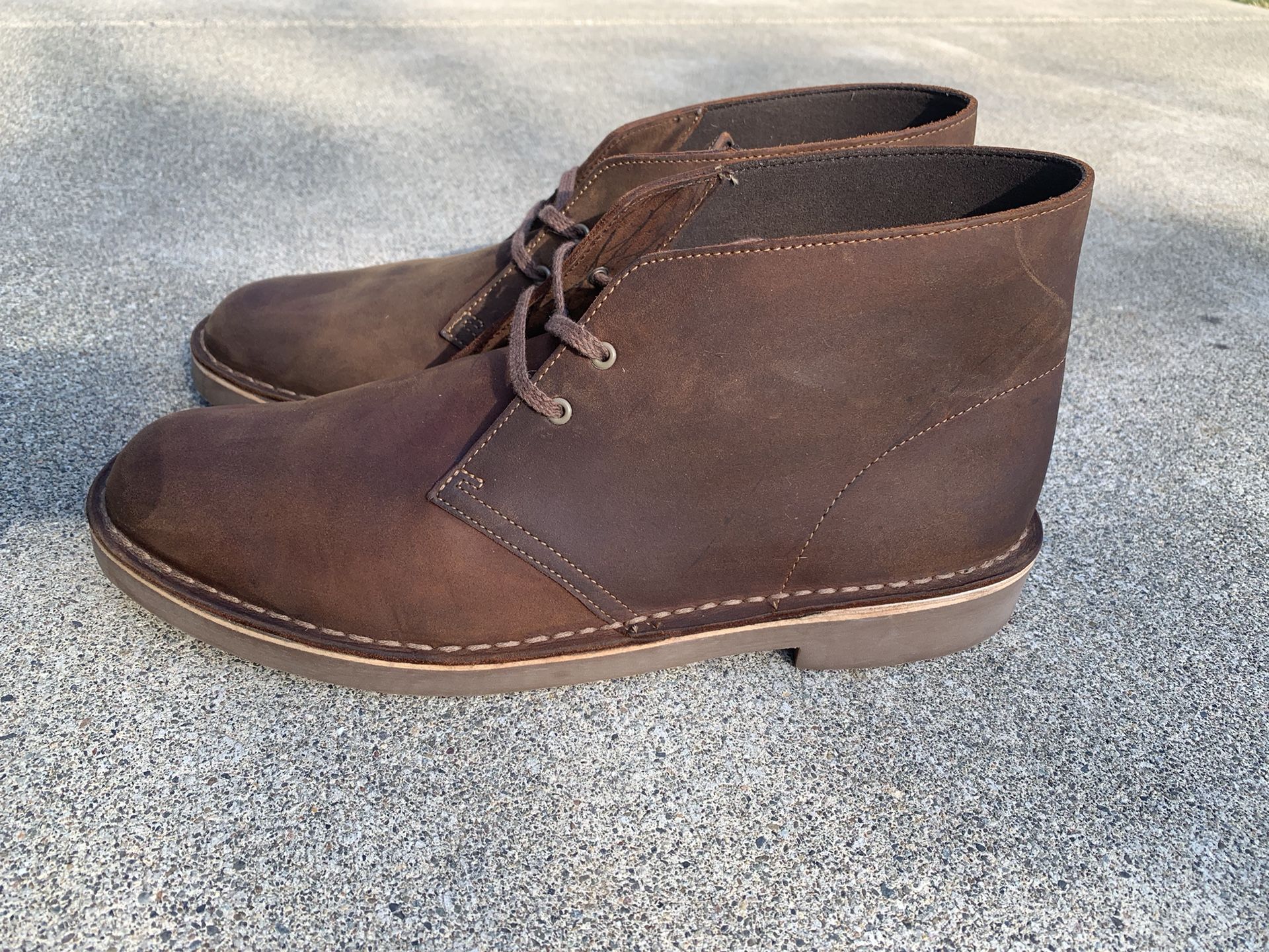 Clarks Brown Nubuck Leather Lace Up Chukka Ankle Boots Mens Size US 12