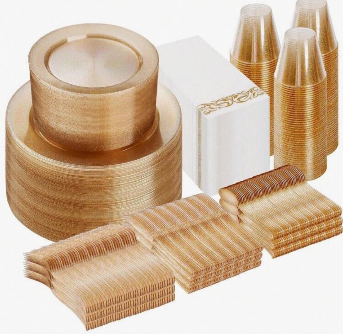 Gold Plastic Dinnerware / Mini Dessert CupsFor Party