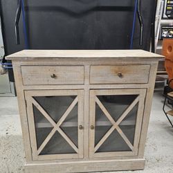 Rustic Glass door wood cabinet