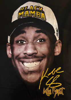 Kobe Bryant "Black Mamba" Hat & Autograph Graphic T-Shirt | Size L | LA Lakers Tribute Tee