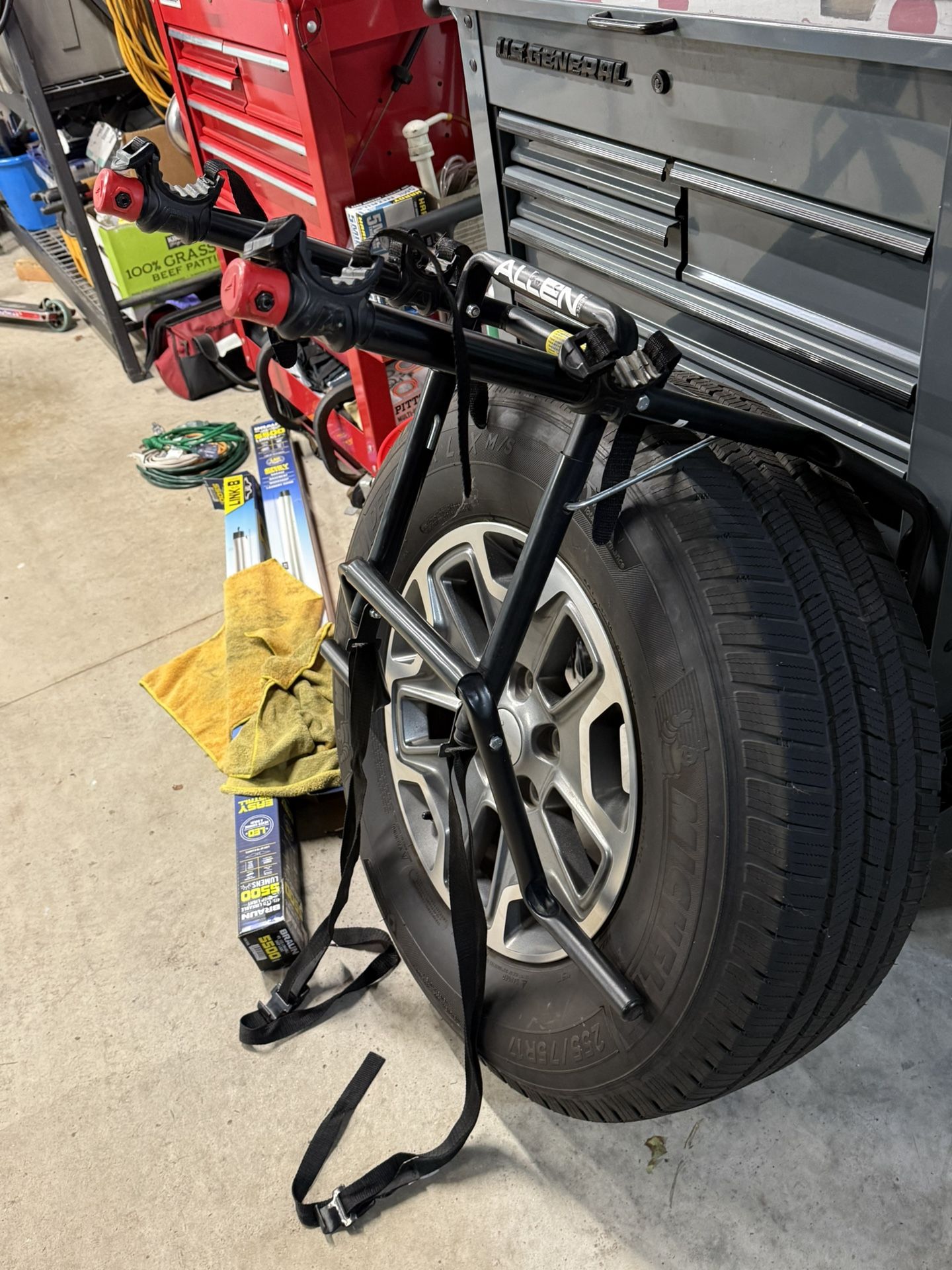 Allen Bike Rack For Jeep Or Any Vehicle With Spare On Back 