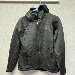 Champion Women's Black Full Zip Hooded Jacket Small Outdoor Moisture Wick