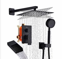 Matte Black Shower System With Tub Faucet