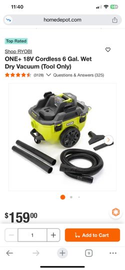 Ryobi ONE+ 18V Cordless 6 Gal Wet Dry Vacuum NEW