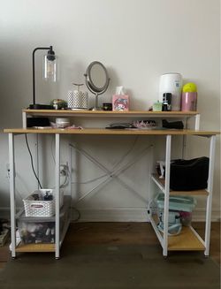 light wooden desk