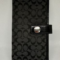 COACH Checkbook Wallet Black