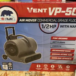 B-Air 1/2 HP Air Mover for Janitorial Water Damage Restoration Stackable Carpet Dryer Floor Blower Fan in Grey
