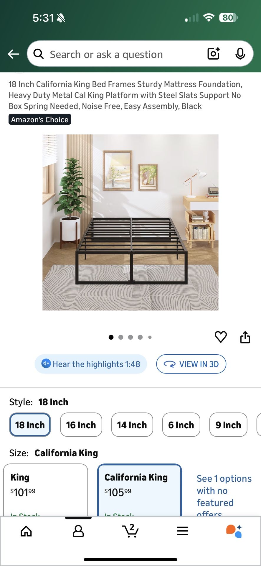 Bed Frame - Cal King