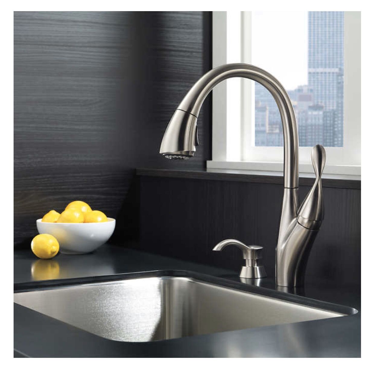 Delta Berkley Pulldown Kitchen Faucet and Soap Dispenser