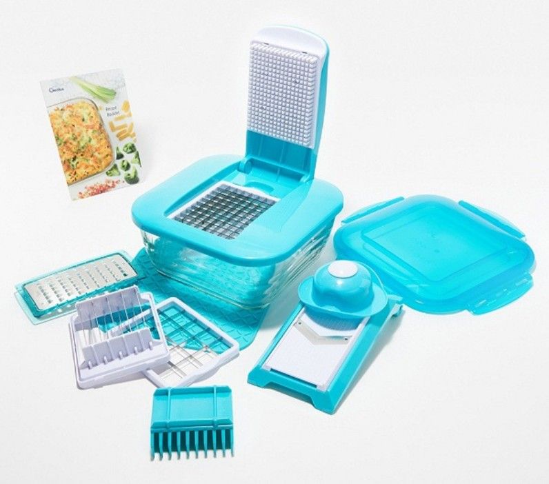 12-Cup Chopper w/5 Blades and Glass Baker w/Storage Lid