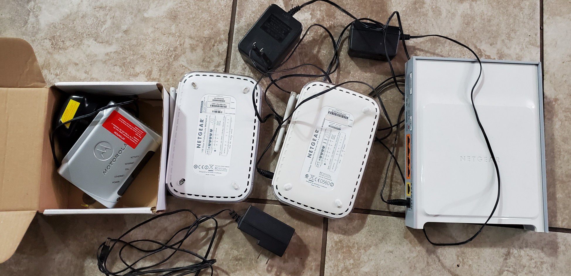3 NETGEAR router and Motorola modem