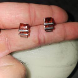 Balsamic Amber Earrings Studs 