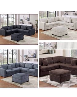 Sectional with ottoman set 99”x99”