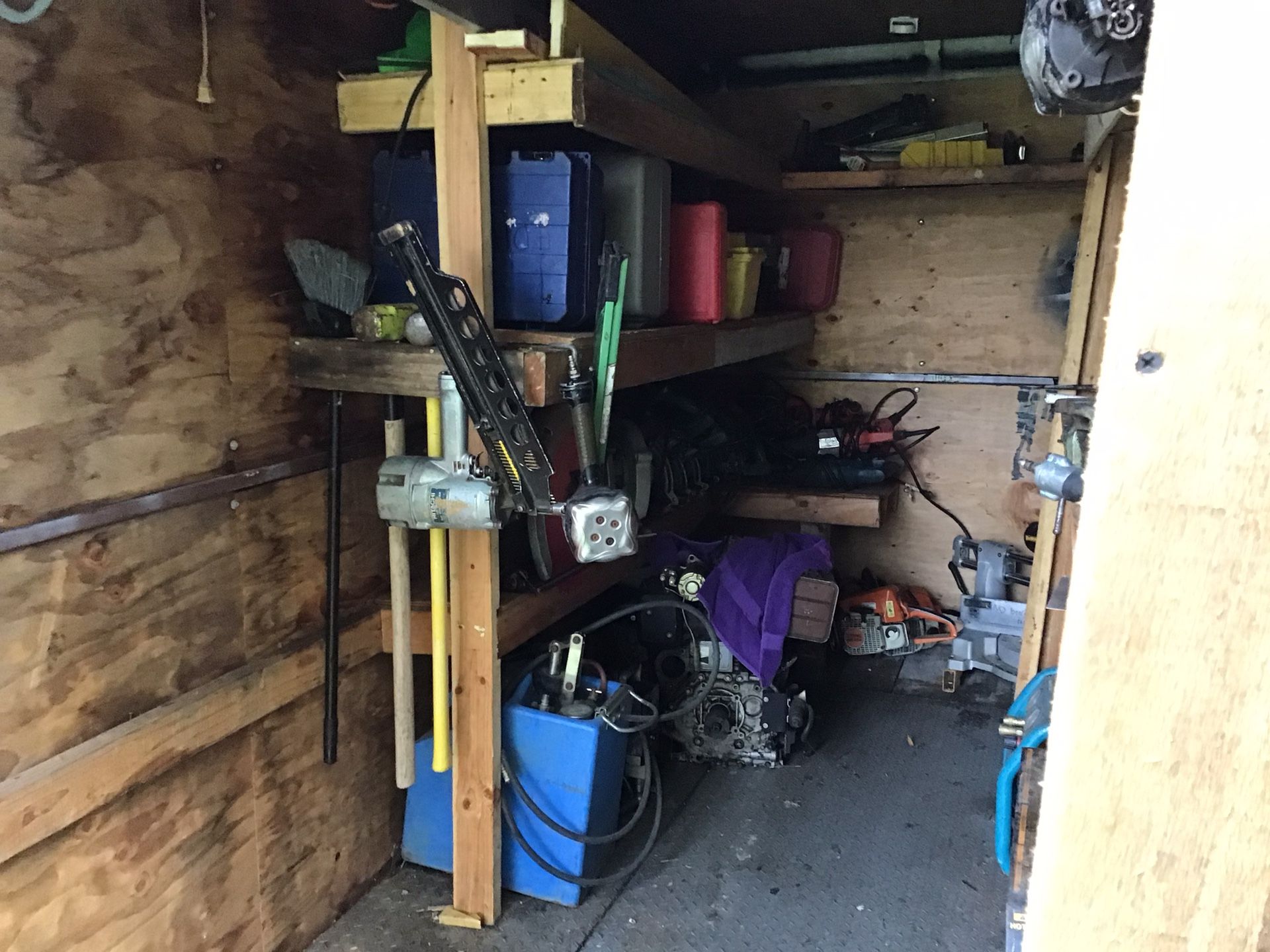 Complete Set Of Construction Tool Multiple Saws Beams Laser Nail Guns Gas Compressor 2 Electric Compressors Sawzalls Dewalt Chopsaw Etc Etc  Make Offe