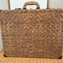 Boho/coastal Rattan Suitcase