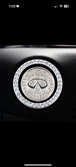 Infinity Car Start Button | Bling Car Décor | Crystal Rhinestone Car Bling Ring | Emblem Sticker