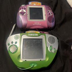 leapfrog leapster consoles with a bunch of learning games