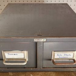 Vintage Two Drawer Metal Cabinet
