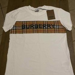 White Burberry Shirt Size M,L,XL Brand New With Tag And Bag