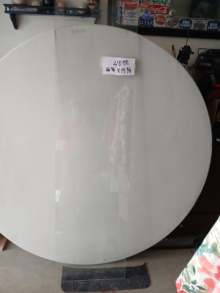 Glass 66 3/8 ×17 3/8 Good Condition Grueso