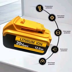 NEW YEAR'S SALE. BATTERY REPLACEMENT FOR ALL DEWALT POWER TOOLS. 20V, 12AH