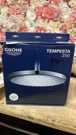 GROHE Tempesta 250 1-Spray Patterns with 1.75 GPM 10 in. H Round Wall Mount Rain Fixed Shower Head in StarLight Chrome