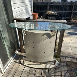 Modern Glass Bar Table With Storage