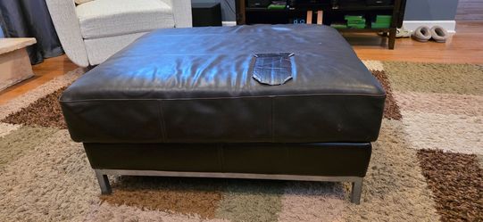 32" x 32" leather ottoman