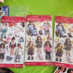 American Girl Doll Stickers, New, Each