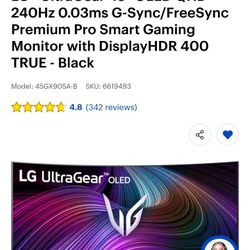 45" LG Oled Gaming Monitor