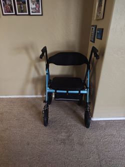 Blue Rollator Walker with Seat
