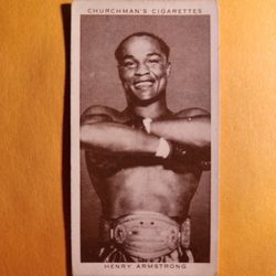 VG Vintage 1938 Churchman's Cigarettes Henry Armstrong Boxing Tobacco Card 2 HOF
