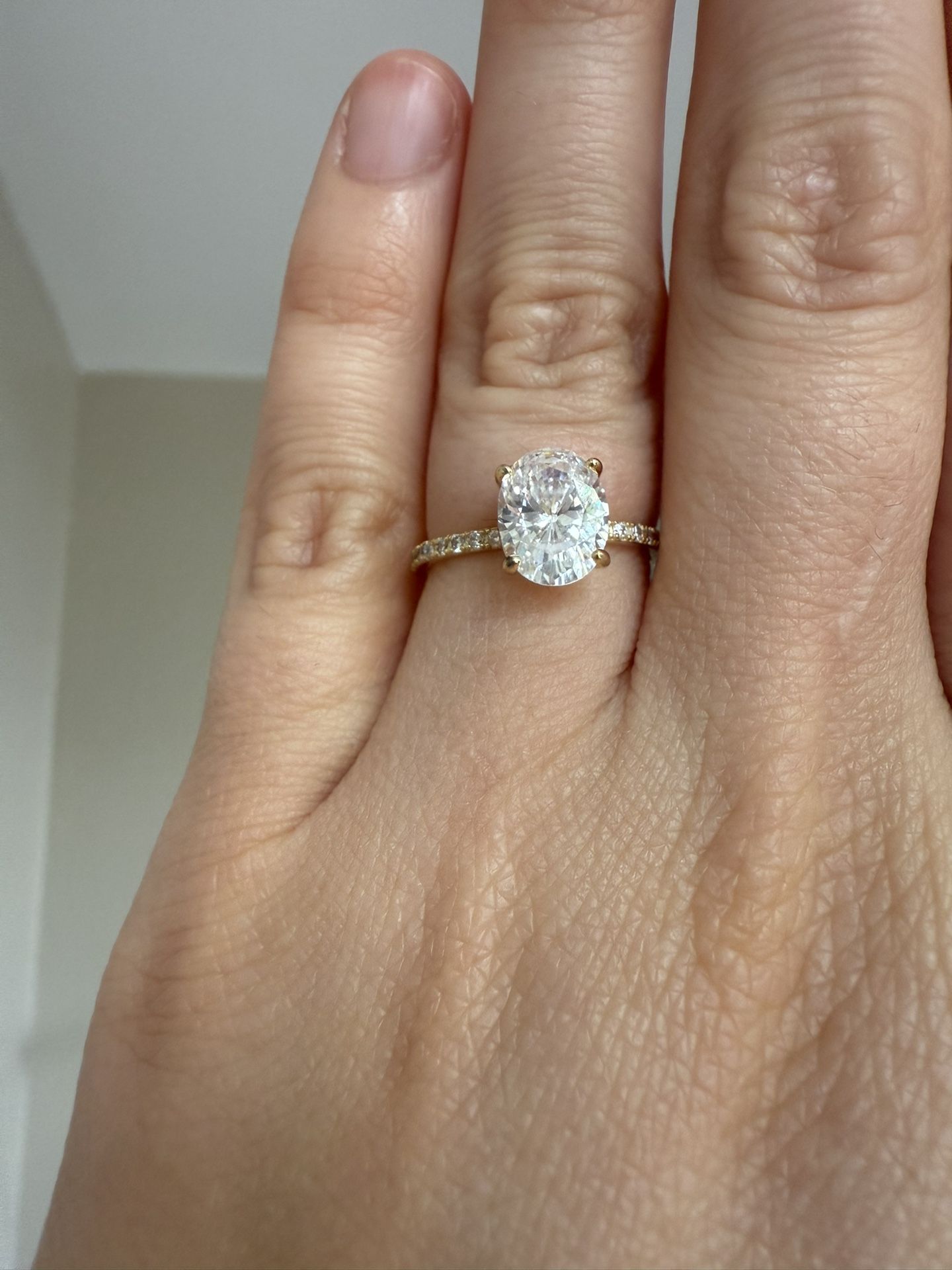 Gold Plated Silver CZ Ring Size 6