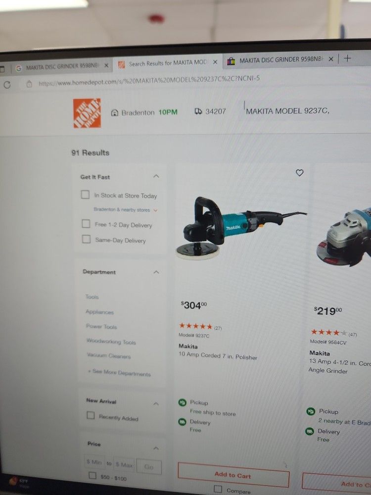 MAKITA POLISHER 9237C ELECTRIC, NEW HOME DEPOT  US 303